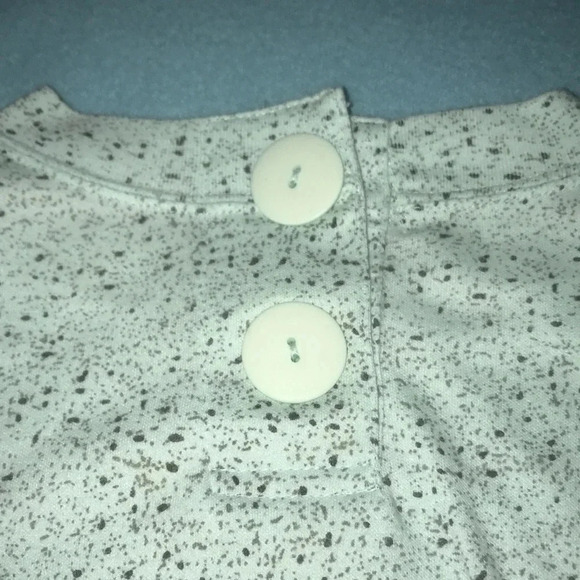 CURRANTS by Jeri-Jo minty blue with black, grey speckles, dolman sleeves size M - Picture 3 of 9